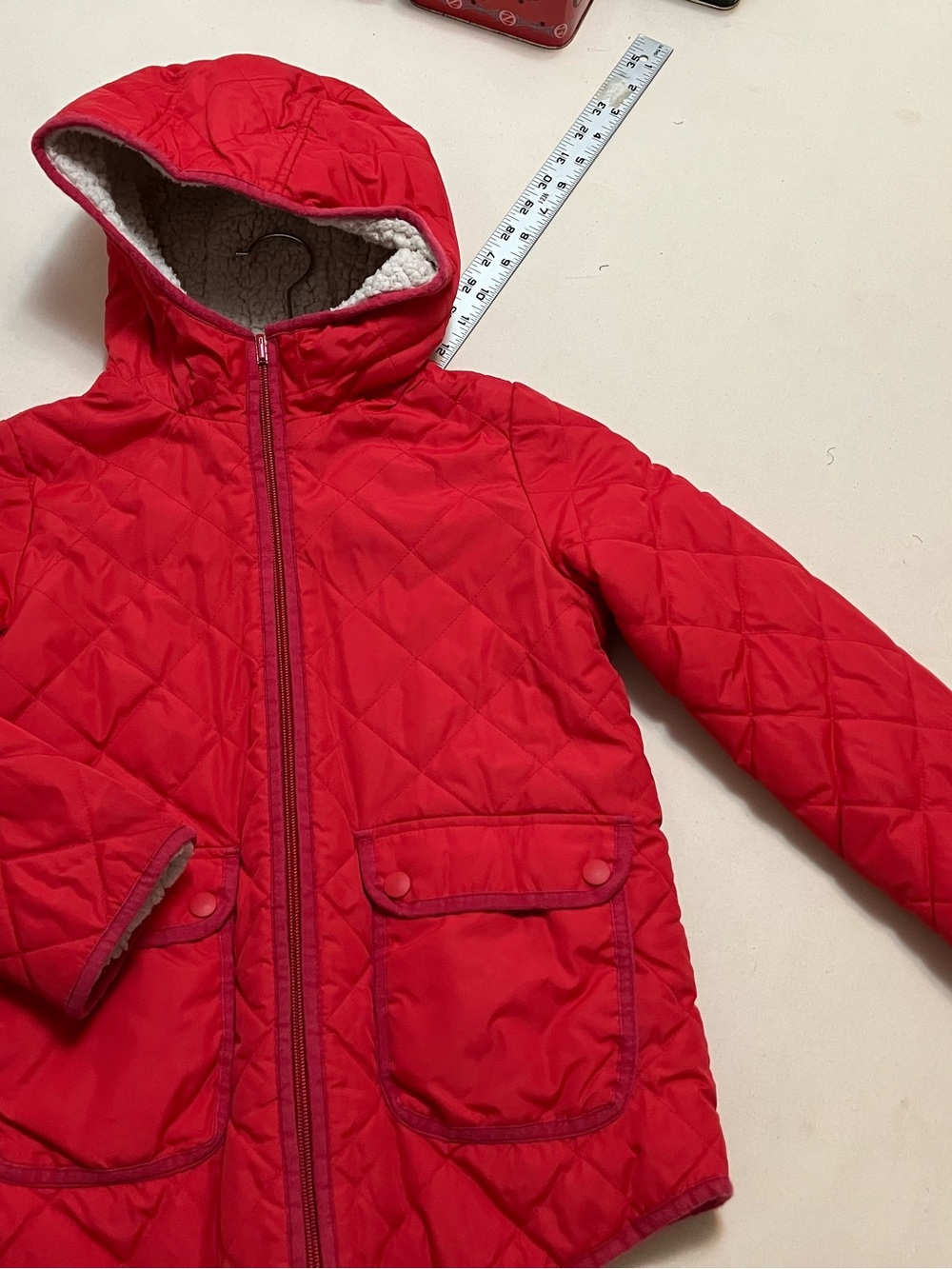 Girls CrewCuts Reversible Quilted/Sherpa Jacket with Hood Size 8